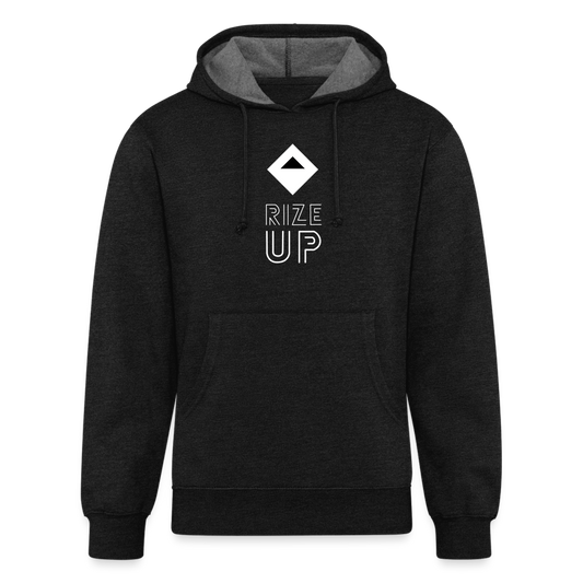 RizeUp, Logo Unisex Organic Hoodie - charcoal grey